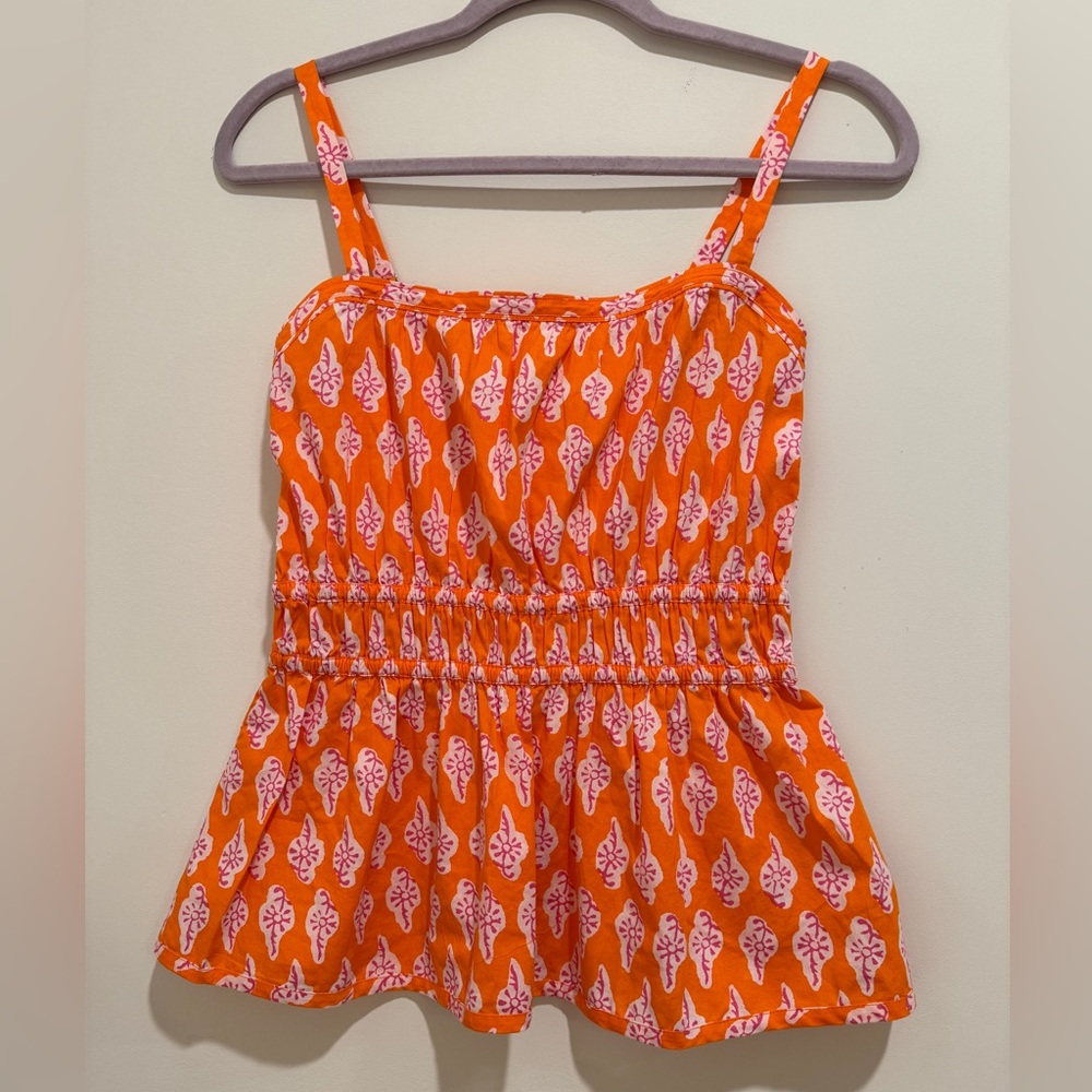 J. Crew Factory Printed Strappy Shirred Top Size 4